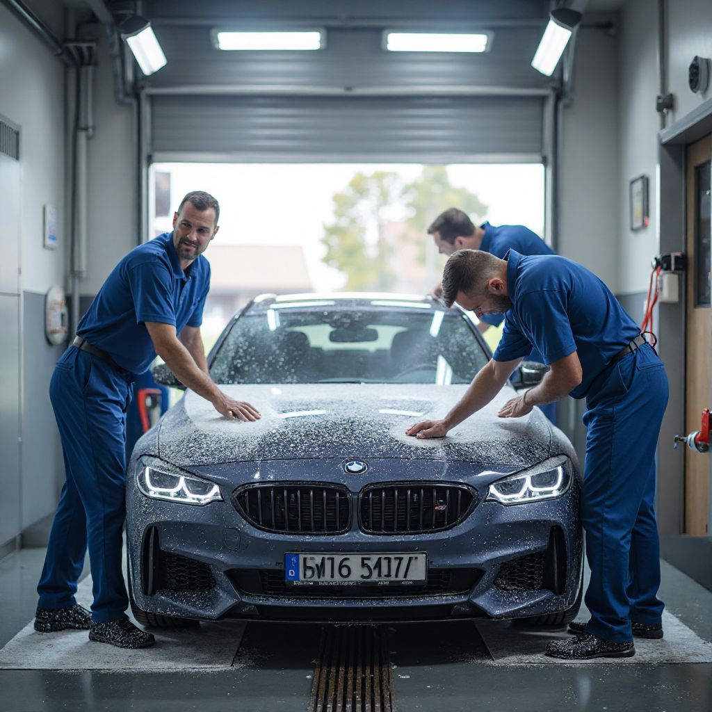 Profesionální tým AutoČistírna před provozovnou